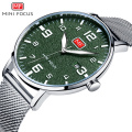 MINI FOCUS 0158 M Men Military Sports Watches Army Mesh Strap Wristwatch Top Brand Men Ultra Thin Quartz Watch
